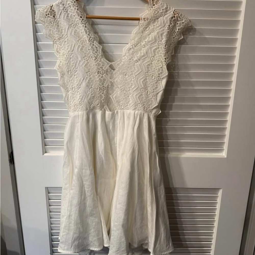 Sandro Cream Lace Mini Dress